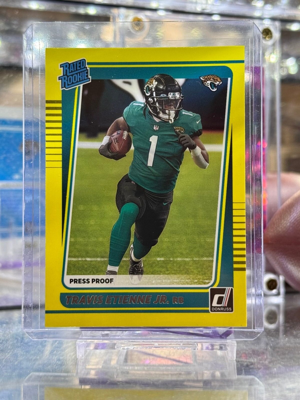 2021 Panini Donruss #258 Travis Etienne Jr. Rated Rookie Press Proof Yellow RC