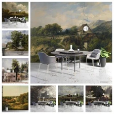 3D Oil Painting Country Self-adhesive Wallpaper Removable Wallpaper Wall Mural