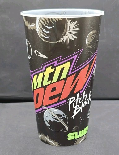 Mountain Dew PITCH BLACK SLURPEE CUP Speedway 7 Eleven Promotional Promo Rare - 第 1/5 張圖片