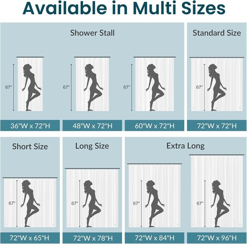 Wasserdichte PEVA Duschvorhangeinlage mit Magneten und Ösen - Bild 108 von 112