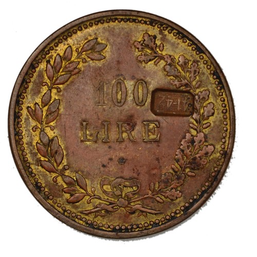 PESI MONETARI Vittorio Emanuele III, Peso monetario 100 LIRE - Picture 1 of 2