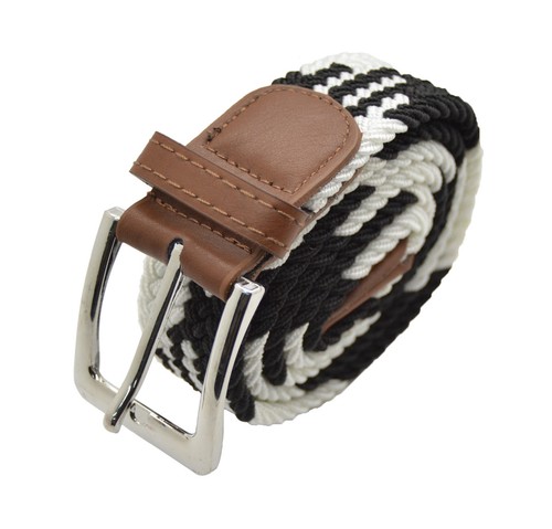 Men Elastic Expandable Braided Fabric Woven Stretch Belts - Picture 2 of 17