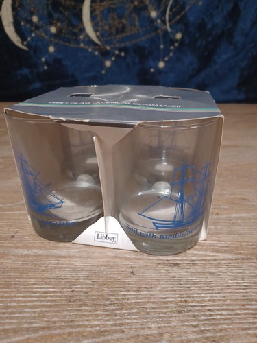 VINTAGE Velero VIDRIO Vaso para Beber VELERO Libbey Glass 4.5" Juego de 4 - Imagen 7 de 7
