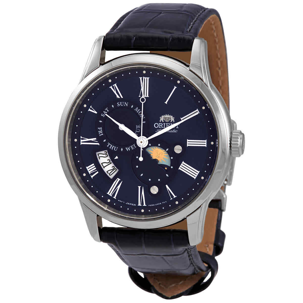 Мужские часы Orient Sun and Moon с автоматическим синим циферблатом RA-AK0011D10B