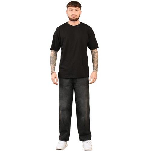 Enzo Jeans Wide Leg Trousers Mens Casual Cotton Denim Regular Work Pants - Bild 15 von 22