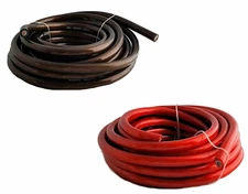 1/0 Gauge AWG CCA Power Ground Wire Cable (10Ft Black & 10Ft Red) Welding Wire,