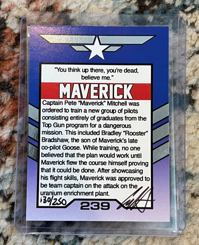 Top Gun Maverick Tom Cruise Pete Mitchell Cuyler Smith Trading Card #130/250 USA - Picture 2 of 2