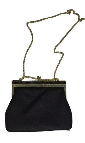 Vintage Tapestry Embroidery Clutch With Chain Evening Bag Purse Dressy, VG Cond. - Picture 3 of 6