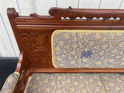 65227 Antique Eastlake Victorian Loveseat Sofa - Picture 7 of 12