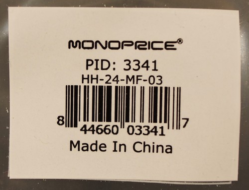 MONOPRICE HDMI Extension (Male to Female) Cable,Black,3 ft.,24AWG, 3341, Black - Picture 3 of 3