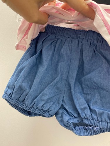 Andy/Evan SIZE 3-6M White Pink/Blue Stripe Girl's 2pc - Picture 2 of 3