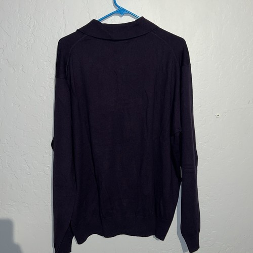 Orvis Silk Cotton & Cashmere Blend 1/4 Button Men’s Purple Sweater Size XL ✅ 204 - Picture 7 of 7