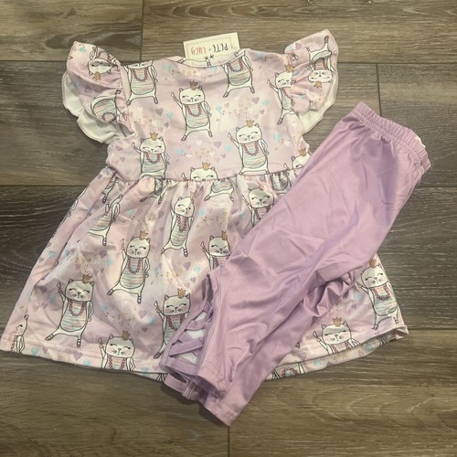 Pete + Lucy Sz 3T Girls 2 Piece Set “cattitude” Cats New NOS Pants Shirt - Picture 10 of 13