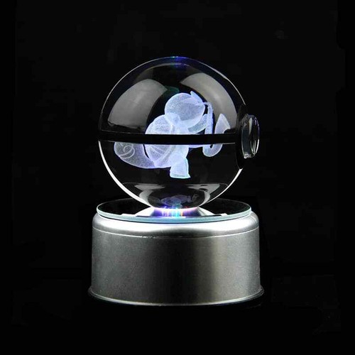 Pokemon 3D Crystal Ball Pokeball Mew Gengar Pikachu Night Light 8cm XL Size - Picture 192 of 226