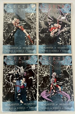 ELEKTRA ROOT OF EVIL 1-4 MARVEL COMIC SET COMPLETE CHICHESTER MCDANIEL 1995 NM