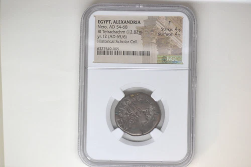 EGYPT. Alexandria. Nero (AD 54-68). BI tetradrachm- NGC Fine 4/5 - 4/5