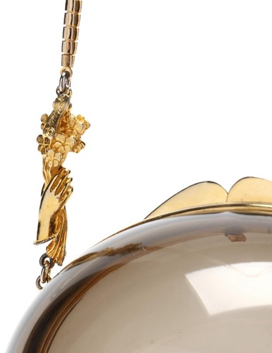 Judith Leiber Egg Evening Bag Clutch MINAUDIÈRE Smoky Lucite Oval Vintage gyuh - Picture 10 of 14