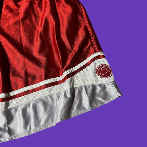 Nike Y2K Basketball Shorts Herren Medium rot sportlich Vintage Swoosh silbernes Etikett - Bild 2 von 6