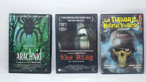 LOTE DE 3 PELICULAS DE TERROR DVD ESPAÑOL - ARACHNID THE RING MUERTOS VIVIENTES  - Picture 1 of 5