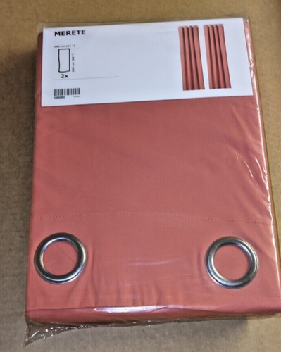IKEA MERETE Gardinen Vorhang (145x250cm) 2 Gardinenschal hell braunrot Abdunkeln - Bild 1 von 2