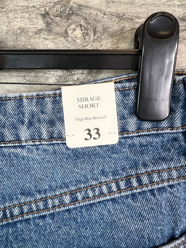 Pantalones cortos de mezclilla para mujer Rolla's talla 33 UK 14-16 azul Mirage tiro alto relajado - Imagen 7 de 11