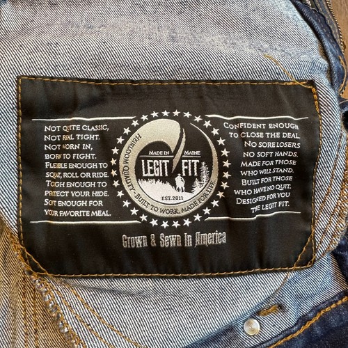 Jeans Origin Maine para hombre W34xL31 azul denim recto triple puntada EE. UU. - Imagen 12 de 19