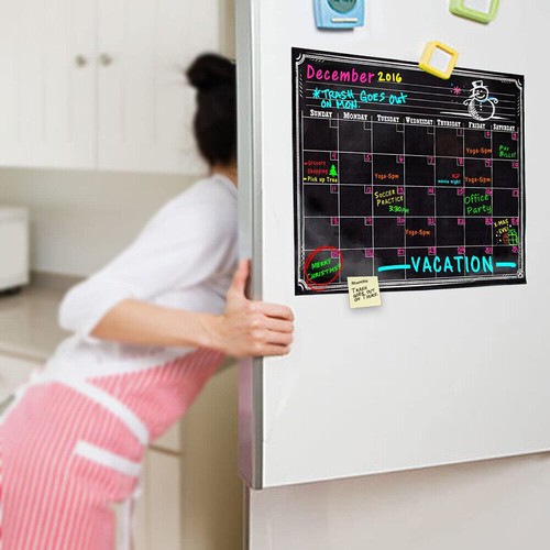 Magnetic Refrigerator Whiteboard Dry Erase Monthly Calendar Eraser Markers USA - Picture 5 of 12