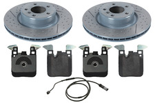 REAR DRILLED GROOVED BRAKE DISCS PADS FOR BMW M135i M140i F20 340mm 34206797598