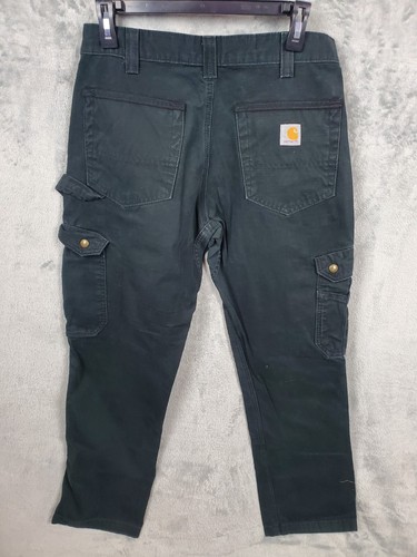 Vtg Carhartt Pants Men's 32x32 Black Cargo Relaxed Fit Workwear Grunge - Picture 10 of 14