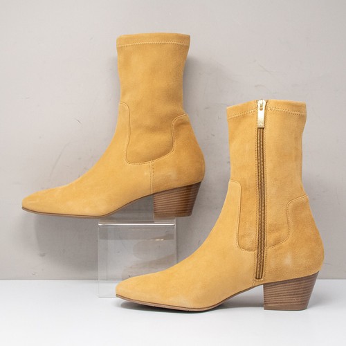 Aquatalia Sandi Caramel Suede Strech Booties, Size 8 M - Picture 3 of 7