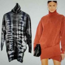 Young Fabulous & Broke Turtle Neck Sweatshirt Zip Hem Tie Dye Dress size S