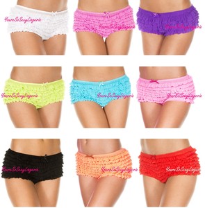 RUFFLE-BOOTY-SHORTS-Soft-Mesh-NEON-COLORS-Tanga-Panty-Stretchy-Boy-Short-OS