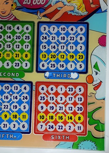 Flipper vetro posteriore 1960 Fun Spot Bingo - nos - produttore sconosciuto - Foto 6 di 12