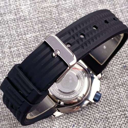Reloj automático NH35 Tandorio 42 mm Monster para hombre correa gofre esfera azul profundo océano - Imagen 9 de 9