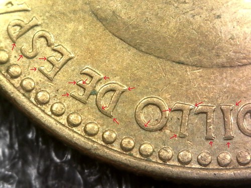 1966(74) Spain Peseta - Double Die DDO Error Inv#E440 - Picture 6 of 7