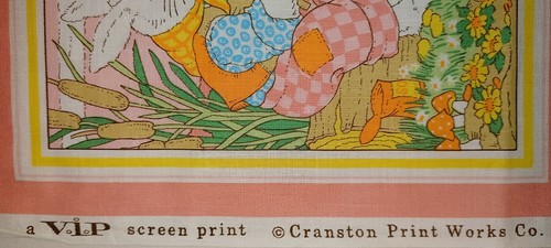 Vtg. Easter 100% Cotton Fabric Panels Blue Peter Rabbit Cottontail VIP Cranston - Picture 2 of 16
