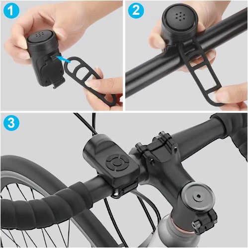 Fahrrad Fahrrad Elektro Hupe 120dB Laut MTB Rennrad Lenkerklingel Wasserdicht - Bild 5 von 17