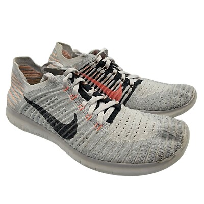 Nike Free RN Flyknit Womens Light Gray Running Shoes Lace Up  831070-005