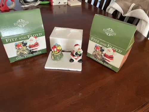 Saleros y pimienta Fitz & Floyd Gifts de Santa nuevos en caja - Imagen 5 de 17