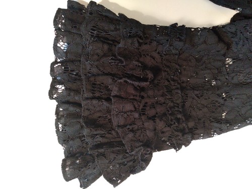 Who What Wear Kleid Gr. Large Mini Schwarz Spitze Langarm Viktorianisch Romantisch Goth - Bild 4 von 7