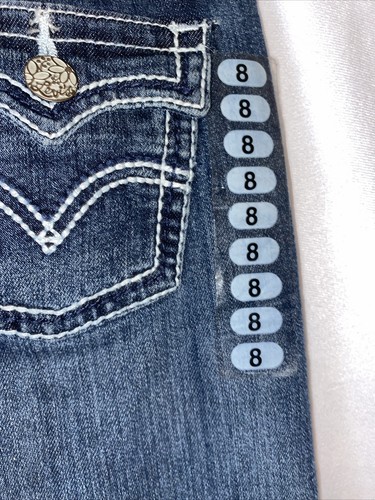 Levi’s 8 NWT Boot Cut Jeans Girl’s Regular Blue Denim Stretch Adjustable Waist - Picture 6 of 12