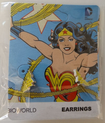 Wonder Woman Dc Comics Enamel Earrings Stud Ear Rings - Picture 2 of 4