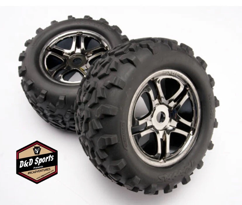 Traxxas 4983A - Tires & wheels, assembled, glued fits Revo®/T-Maxx®/E-Maxx New - Image 1 of 1
