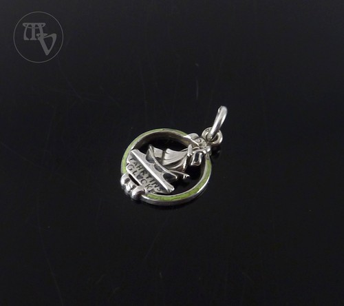 Colgante pequeño antiguo - Viaje a la suerte - con esmalte - plata 800 L.1,5 cm - Imagen 4 de 7