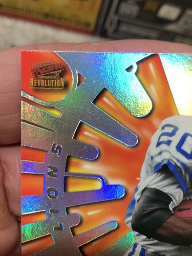 1998 Pacific Revolution Barry Sanders Silver Rookies & Stars #11 Detroit Lions - Foto 8 di 13