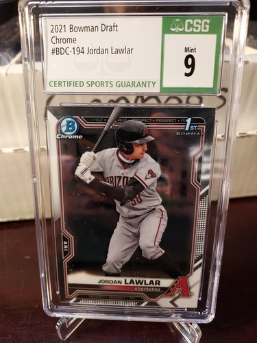 Jordan Lawlar 2021 Bowman Draft Chrome 1st Prospect Diamondbacks CSG 9 - Picture 1 of 4