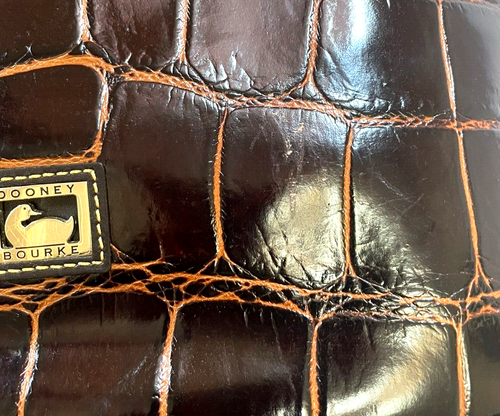 DOONEY & BOURKE Croc Embossed Zip Zap Satchel Leather Top Handle Dome Purse - Bild 4 von 9
