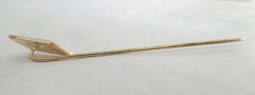 14K Gold Diamond Stick Pin Diamond=.08 Carat F-VS1 2.75" Long - Picture 3 of 7