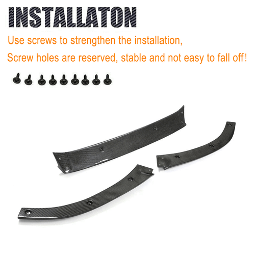 For Audi A5 Sline S5 12-16 Real Carbon Fiber Front Bumper Lip Spoiler Splitters - Picture 10 of 12