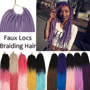 Colorful Ombre Dreadlocks Crochet Braiding Hair Extension Faux